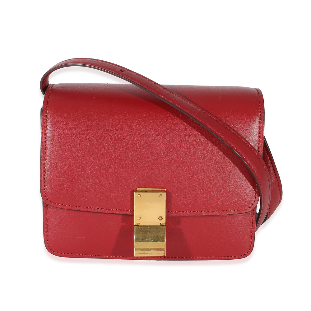 Celine Red Smooth Calfskin Small Classic Box Bag